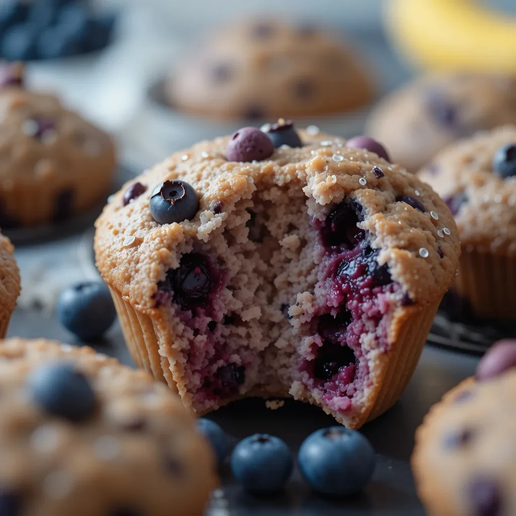 Blueberry Banana Protein Muffins