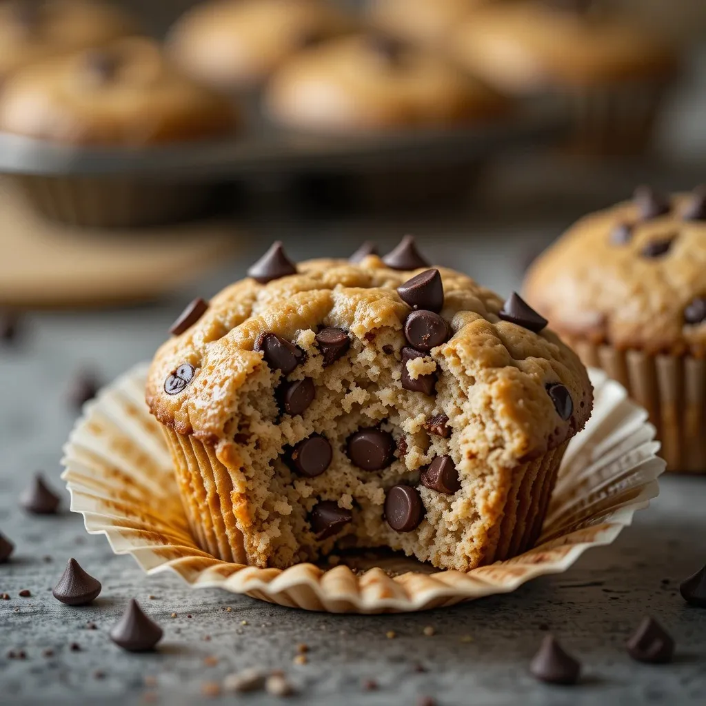 Classic Chocolate Chip Banana Protein Muffins