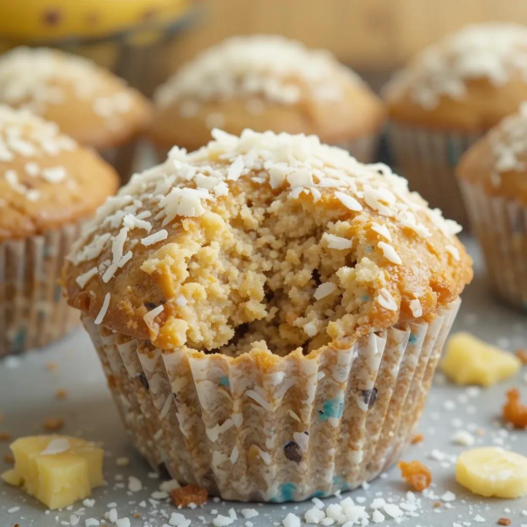 Coconut Tropical Banana Protein Muffins