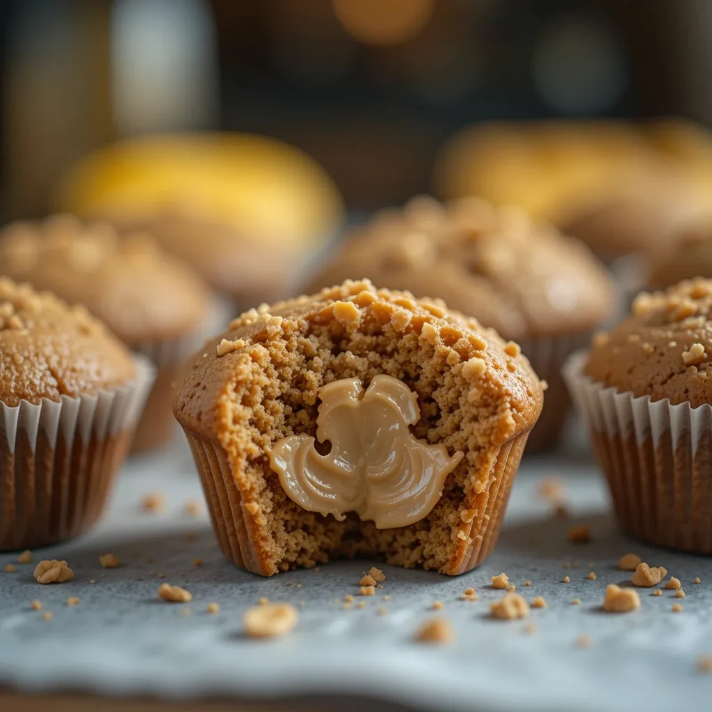 Peanut Butter Swirl Banana Protein Muffins