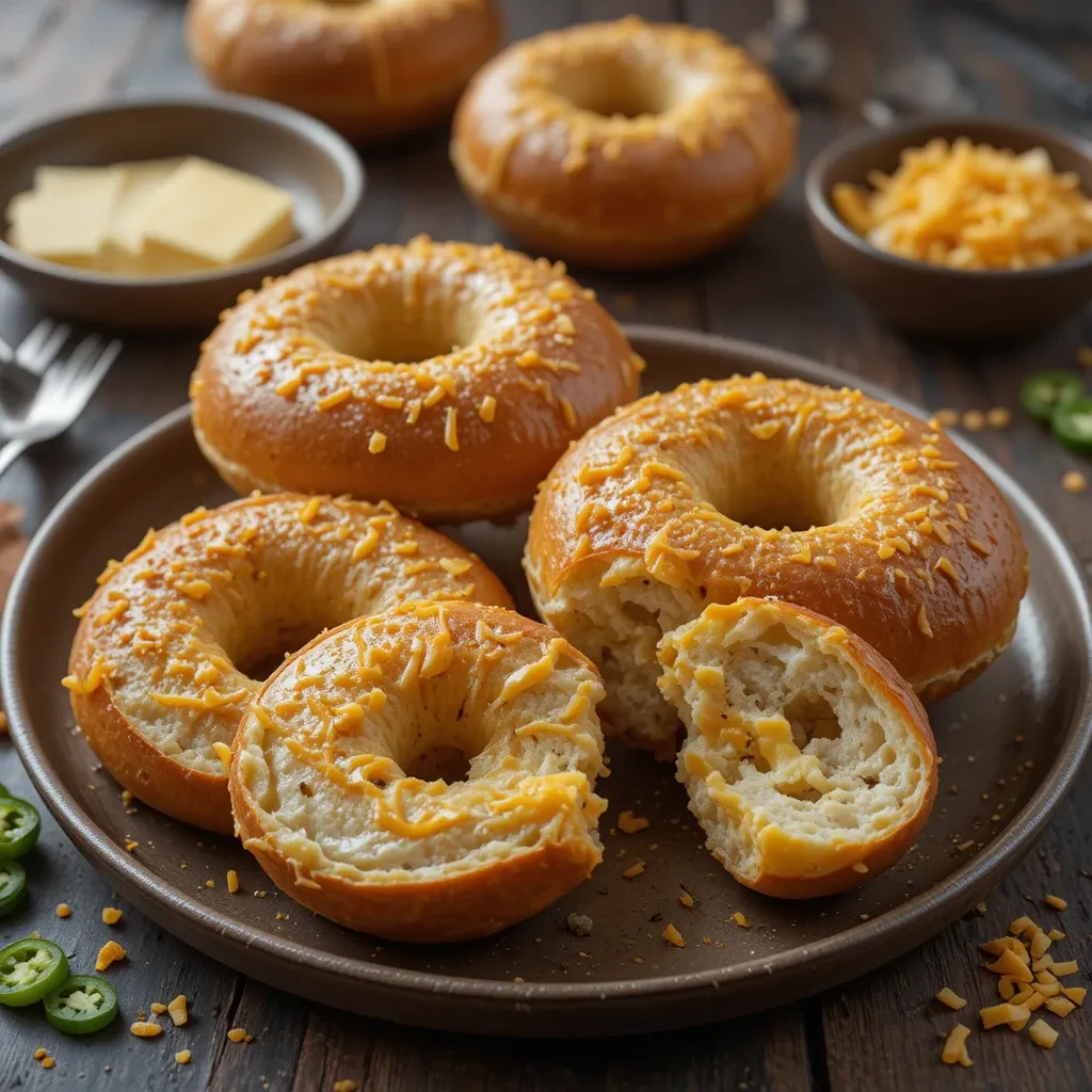 Cheddar Jalapeño Bagels Sourdough