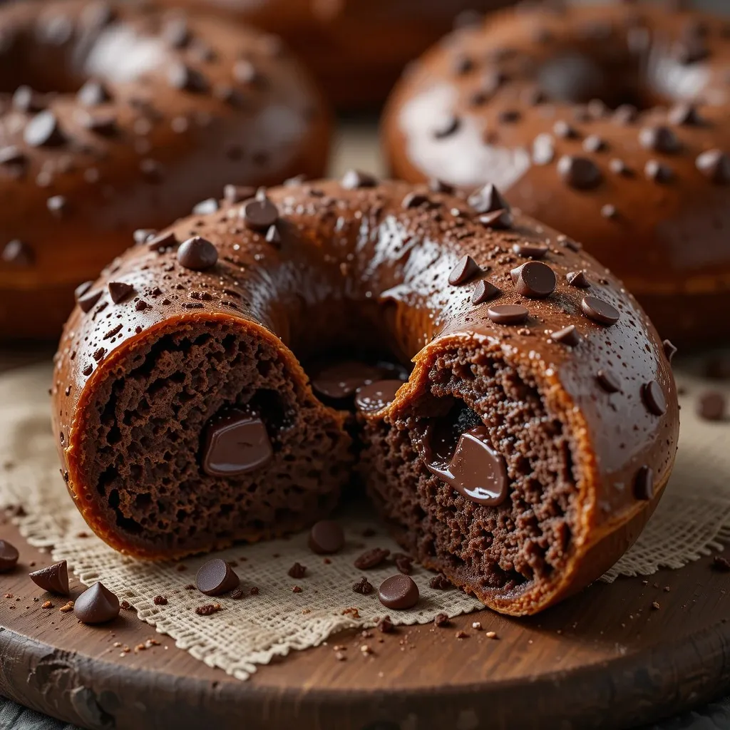 Double Chocolate Sourdough Bagels