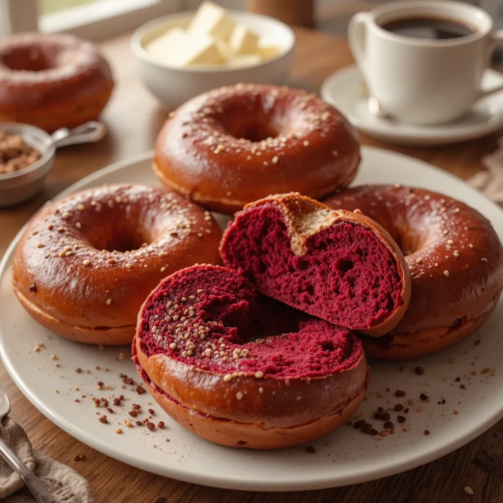 Red Velvet Sourdough Bagels