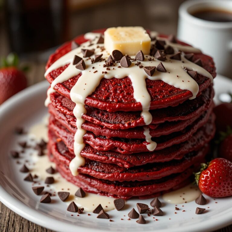 Sourdough Discard Red Velvet Pancakes