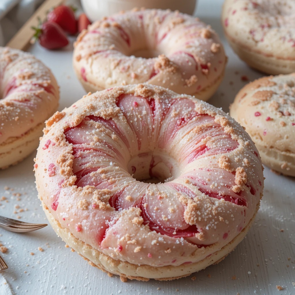 Sourdough Discard Strawberry Bagels