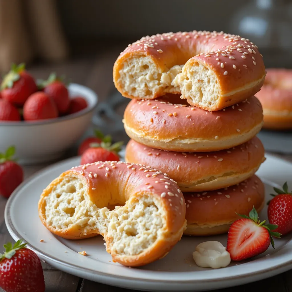 Sourdough Discard Strawberry Bagels