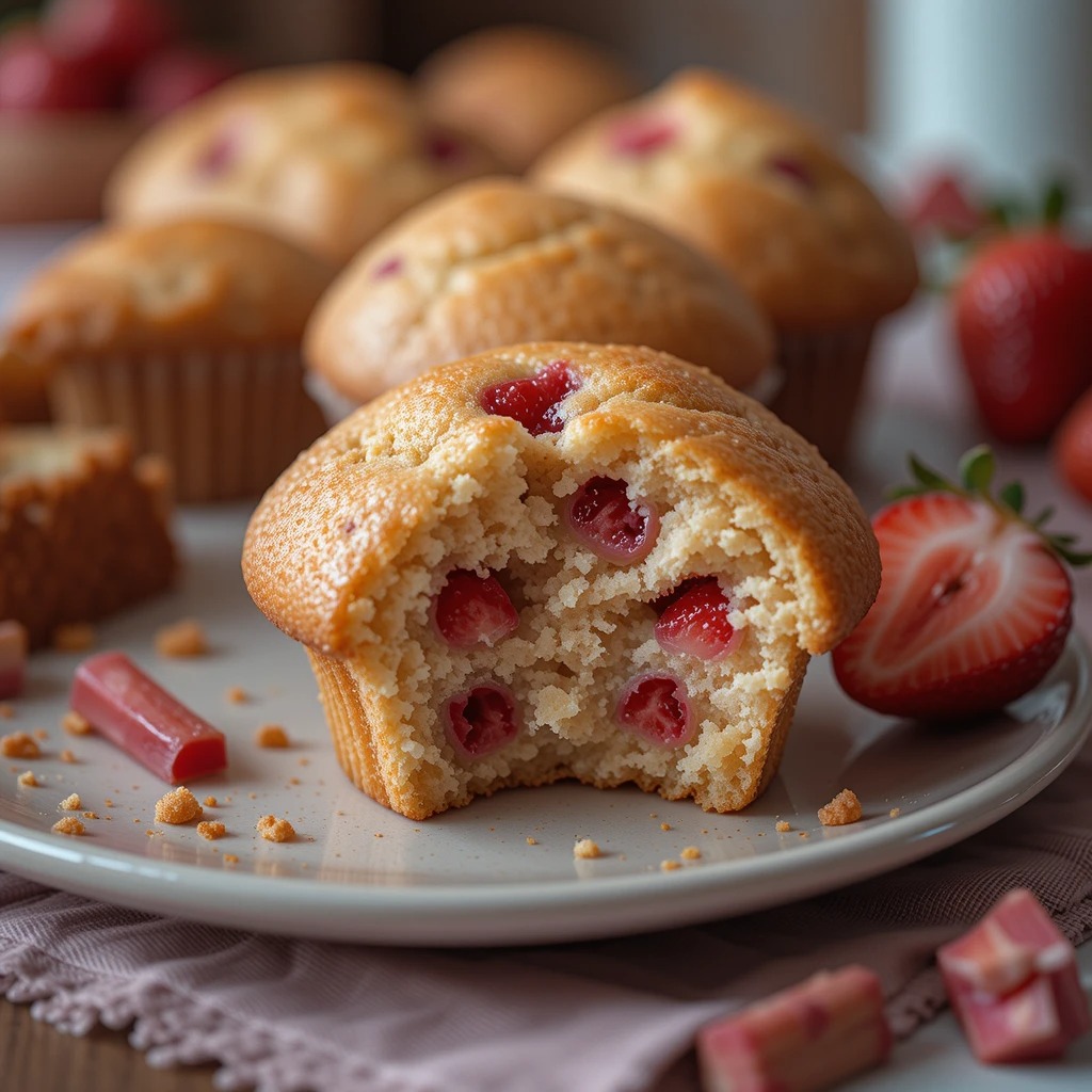 Strawberry Rhubarb Muffins